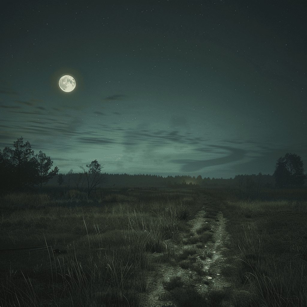 Orbe brillante flotando sobre un campo rural oscuro, evocando misterio y tradición en la leyenda de la Luz Mala.
